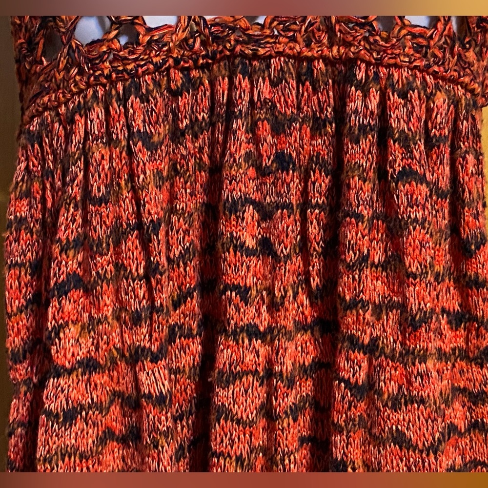FINAL PRICE NWT,Free People Rare Heart crochet sweater dress,red/multi size S - Picture 5 of 15